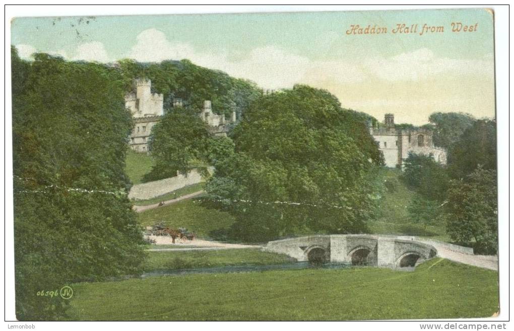 UK, United Kingdom, Haddon Hall From West, 1914 Used Postcard [P7649] - Derbyshire