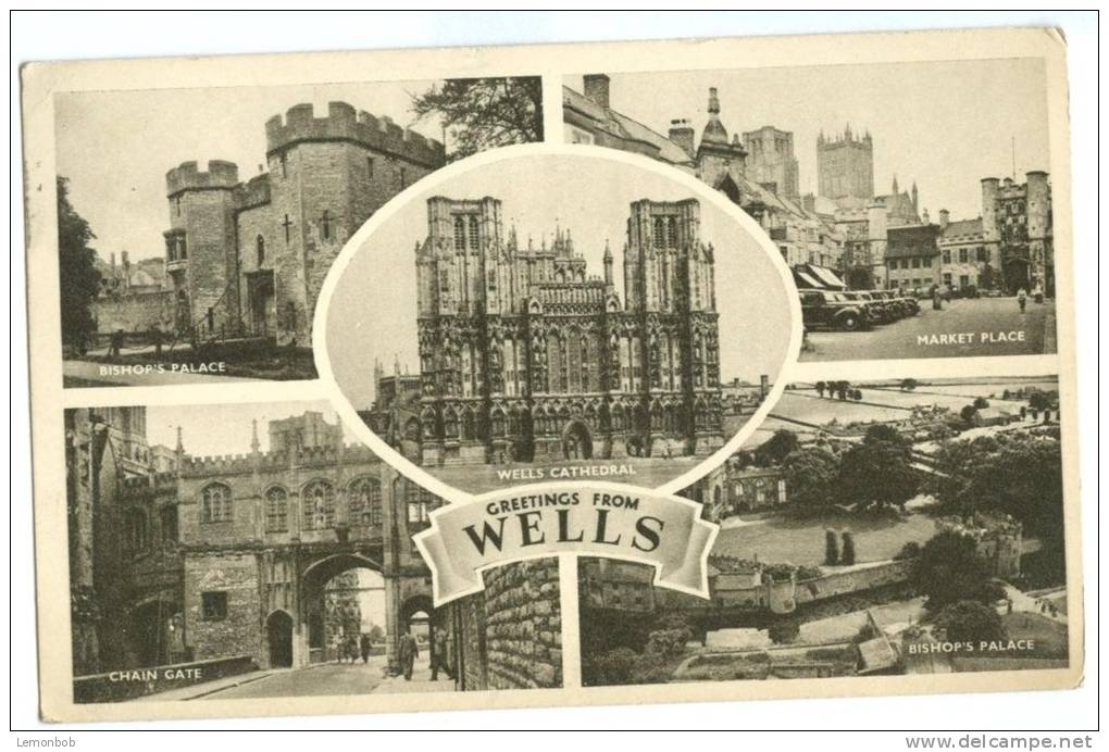 UK, United Kingdom, Greetings From Wells, 1957 Used Postcard [P7657] - Wells