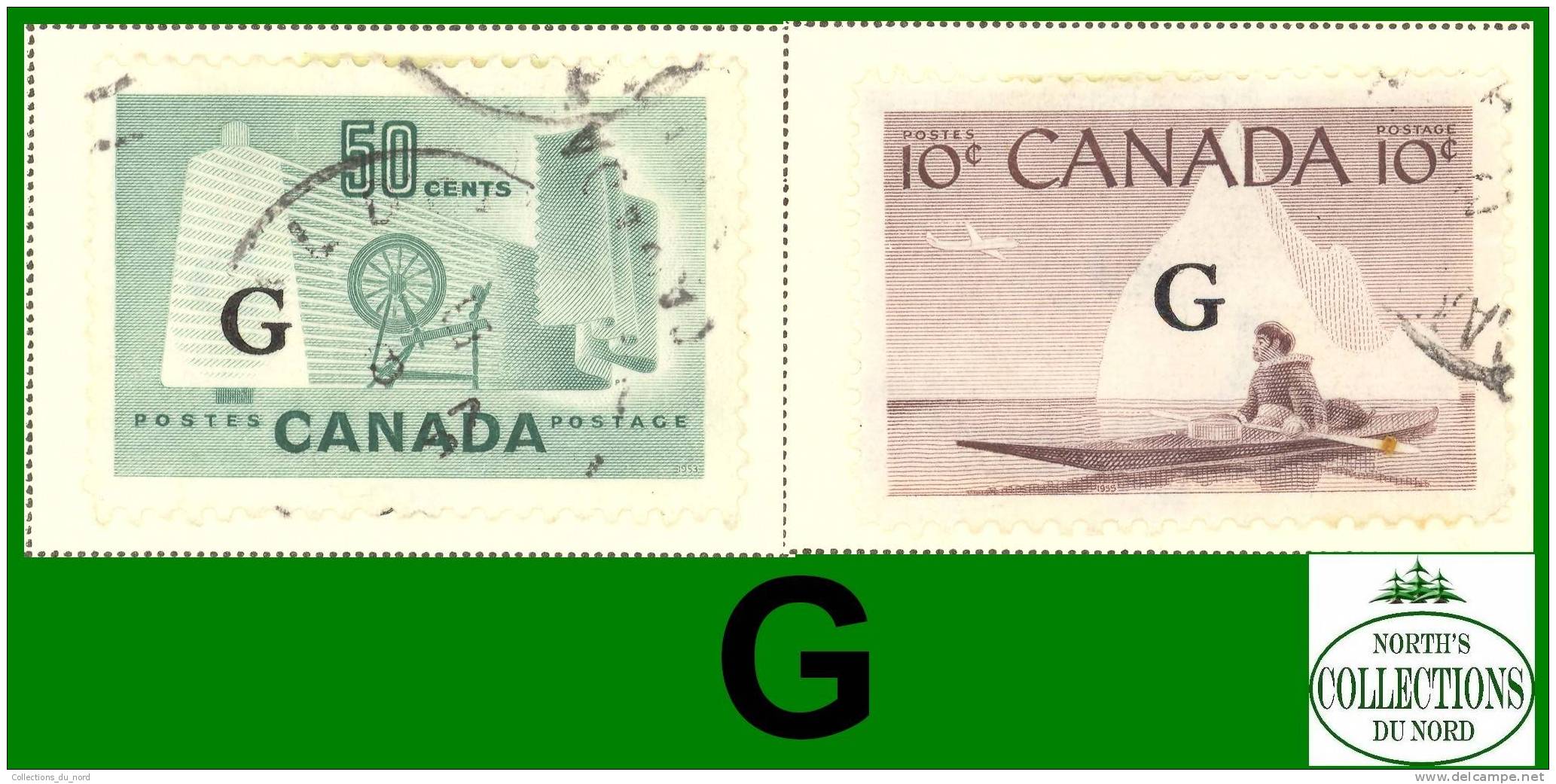 Canada Set Of Overprinted 'G' # O38 To # O39 - Scott - Unitrade - Definitives - Dated: 1953 -1955 - Gebraucht