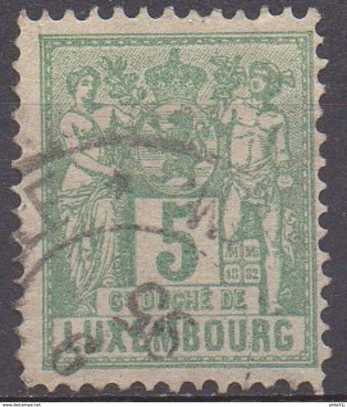 LUXEMBOURG  N°50__ OBL VOIR SCAN - 1882 Allegory