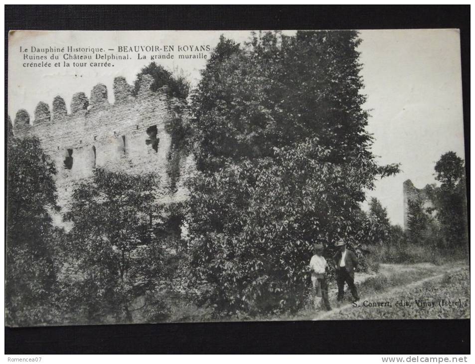 BEAUVOIR-en-ROYANS (Isère) - Ruines Du Châteauj Delphinal - La Grande Muraille Crénelée Et La Tour Carrée - Animée - Autres & Non Classés