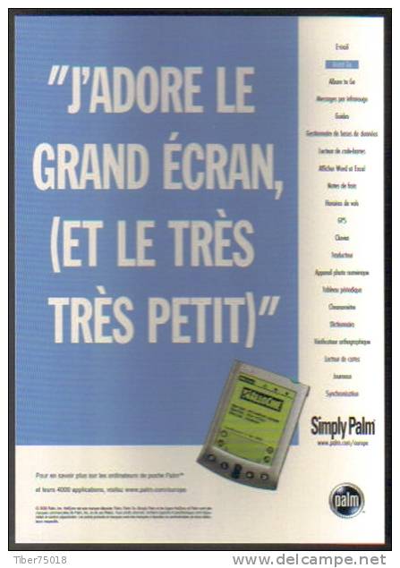 Carte Postale "Cart'Com" (2000) - Simply Palm (ordinateur De Poche) - Publicité