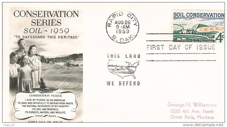 FDC  U.S.A  1959  Conservation Series  Soil-1959 - 1951-1960