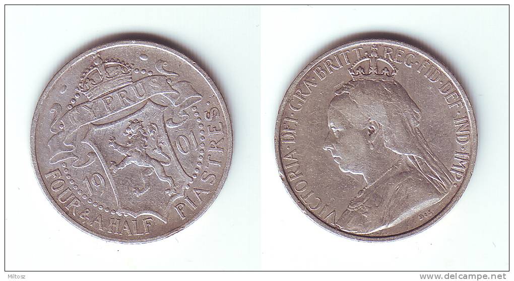 Cyprus 4 1/2 Piastres 1901 - Chypre