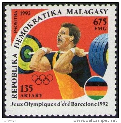 MADAGASCAR 1992 - OLYMPIC GAMES BARCELONA 1992 - WEIGHTLIFTING - MINT - Pesistica