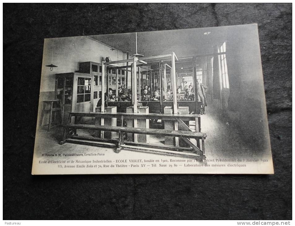 Paris. Ecole Violet.Rue Du Théâtre Et Avenue Emile Zola. Laboratoire Des Mesures électriques.2 Scans - Paris (15)