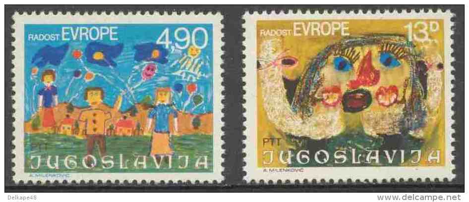 Jugoslavija Yugoslavia 1980 Mi 1854 /5 YT 1740 /1 ** Children's  Drawings - Balloons + Face / Kinderzeichnungen - Ongebruikt