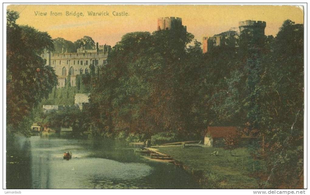 UK, United Kingdom, View From Bridge, Warwick Castle, 1920 Used Postcard [P7728] - Warwick