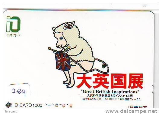 Télécarte Japon ANGLETERRE (284)  GREAT BRITAIN Related Phonecard Japan * BRITISH FLAG  * TRAIN * IO CARD - Paesaggi