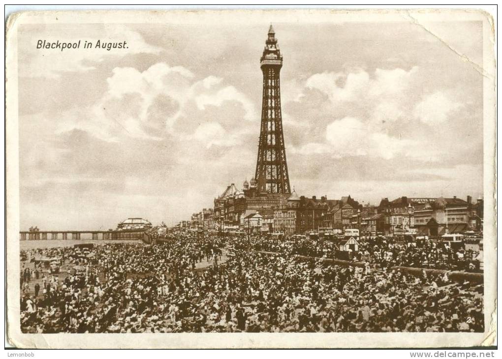 UK, United Kingdom, Blackpool In August, 1920s-1930s Used Real Photo Postcard [P7767] - Blackpool