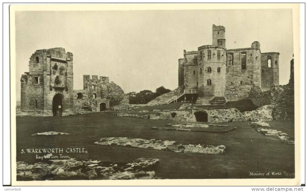 UK, United Kingdom, Warkworth Castle, Keep And Lion Tower, 1920s-1930s Unused Real Photo Postcard [P7774] - Warwick