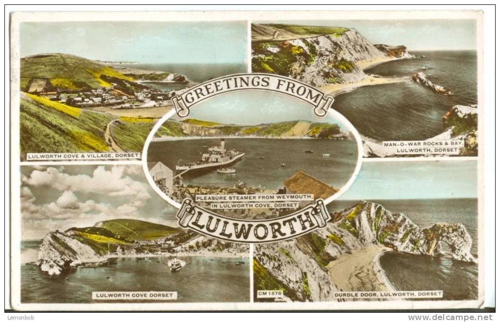 UK, United Kingdom, Greetings From Lulworth, Multi View, 1952 Used Real Photo Postcard [P7777] - Autres & Non Classés