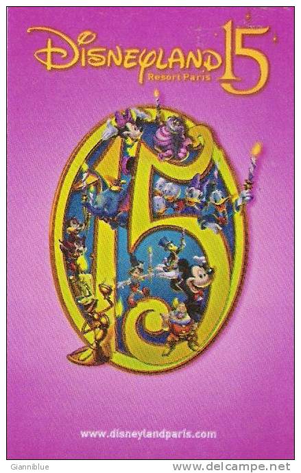Disneyland Paris - Eurodisney Magnetic Entrance Card For The Two Parks (Pinocchio/pinokio/mickie/minnie/donald) - Toegangsticket Disney