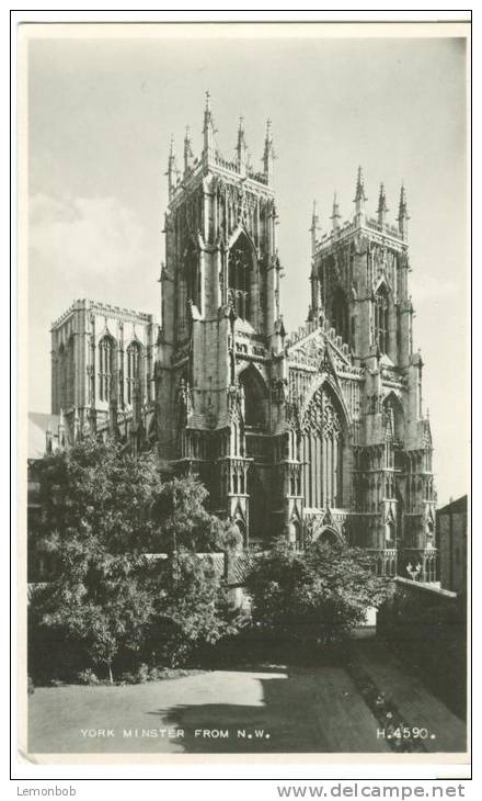 UK, United Kingdom, York Minster From NW, Old Unused Real Photo Postcard [P7780] - York