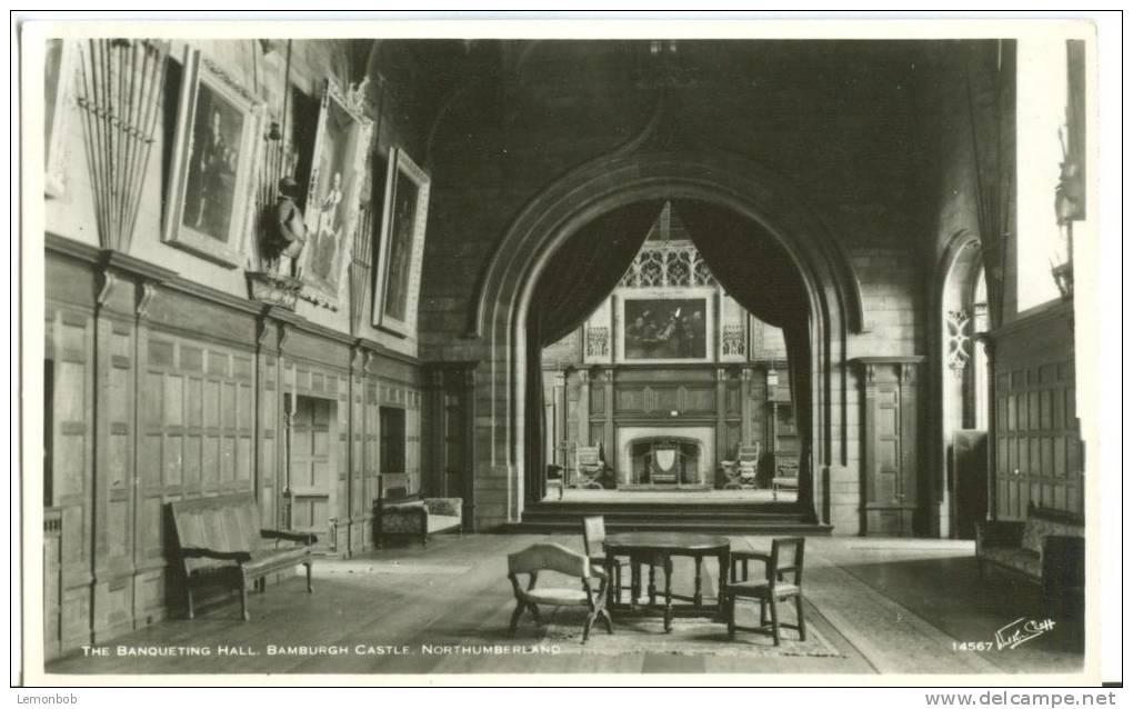 UK, United Kingdom, The Banqueting Hall, Bamburgh Castle, Northumberland, Early 1900s Unused Real Photo Postcard [P7781] - Altri & Non Classificati