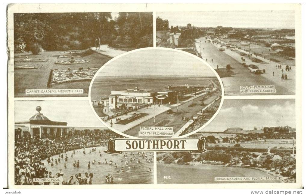 UK, United Kingdom, Southport Multi View, 1950 Used Postcard [P7782] - Southport