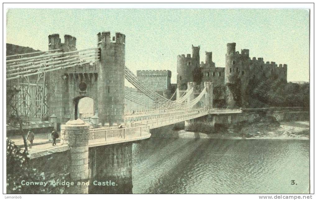 UK, United Kingdom, Conway Bridge And Castle, Early 1900s Unused Postcard [P7798] - Caernarvonshire