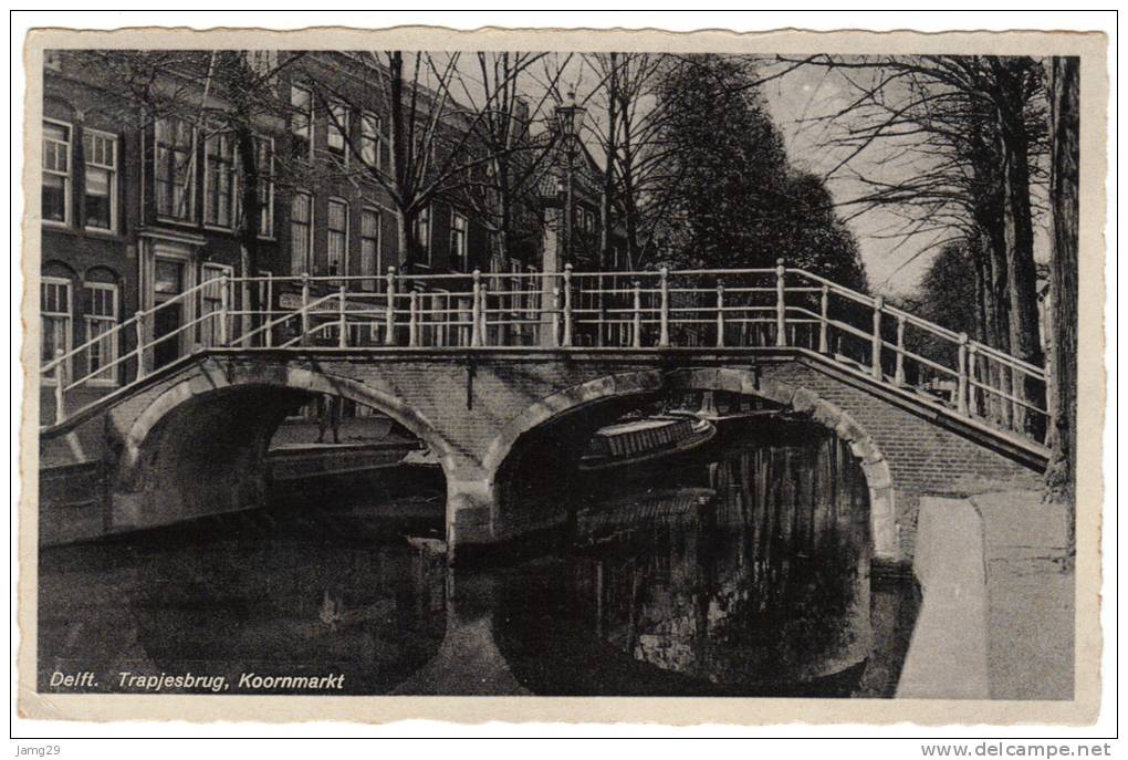 Nederland/Holland, Delft, Trapjesbrug, Koornmarkt, 1939 - Delft