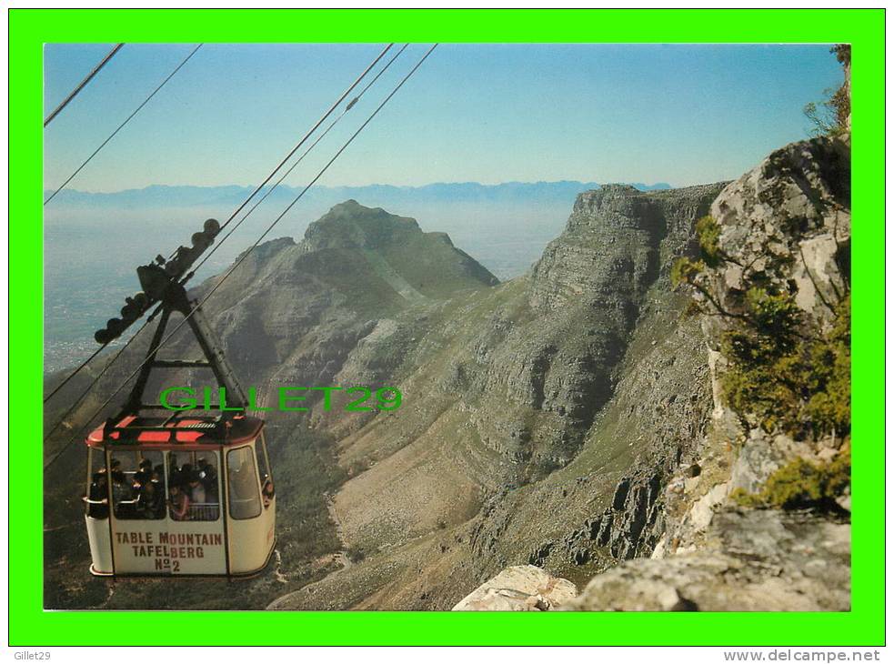 CAPE TOWN, SOUTH AFRICA - TABLE MOUNTAIN - CABLE CABIN WITH DEVIL'S BACKGROUND - - South Africa