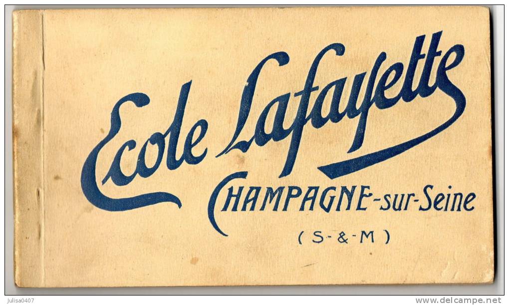 CHAMPAGNE SUR SEINE (77) Rare Carnet Complet 12 Cartes Ecole Lafayette - Champagne Sur Seine