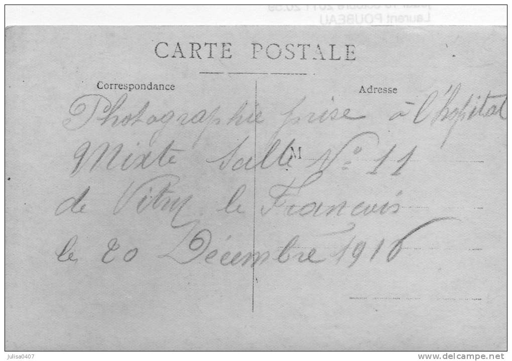 VITRY LE FRANCOIS (51) Carte Photo Intérieur Hopital Militaire Guerre 1914-18 Gros Plan - Vitry-le-François