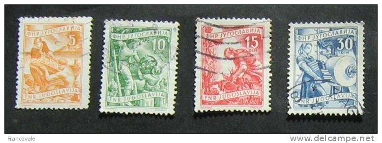 Jugoslavia 1952-53  Lavoro Mestieri 4 Stamps - Usati