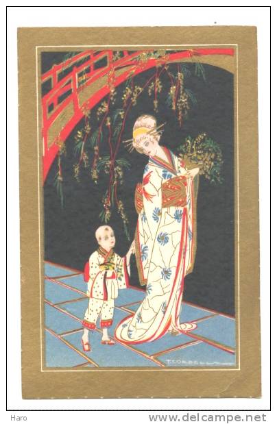 FANTAISIE - Illustrateur T. Corbella - Japonaise Et Son Enfant   (y172)b77 - Corbella, T.