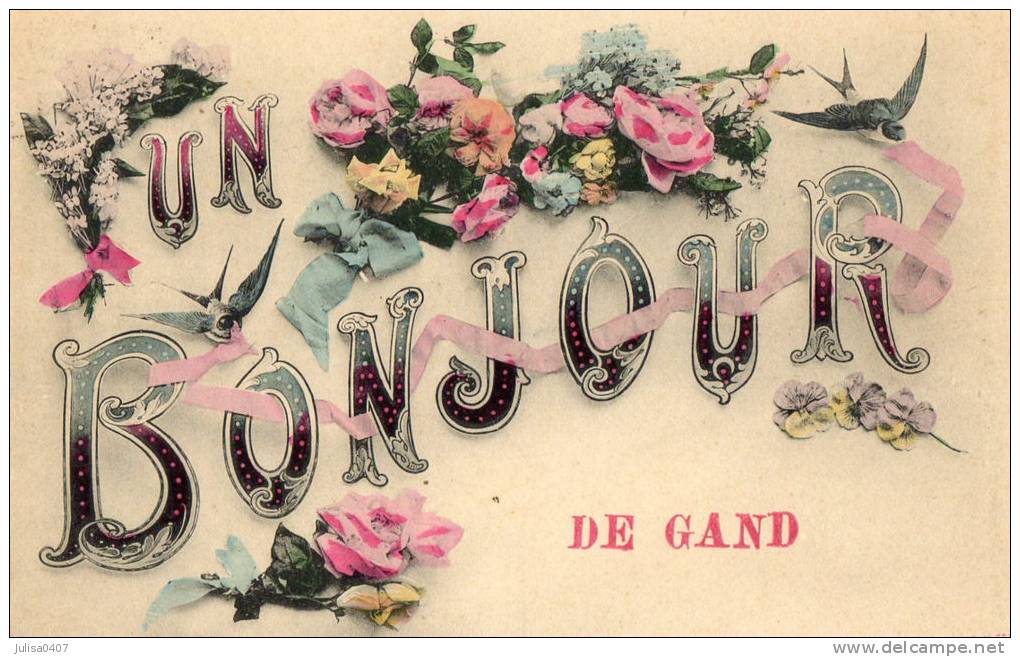 GAND (Belgique) Carte Fantaisie Bonjour De - Gent