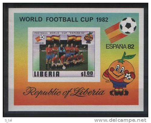 LIBERIA  World Cup-86(soccer) S/Sheet Imper   MNH - Autres & Non Classés