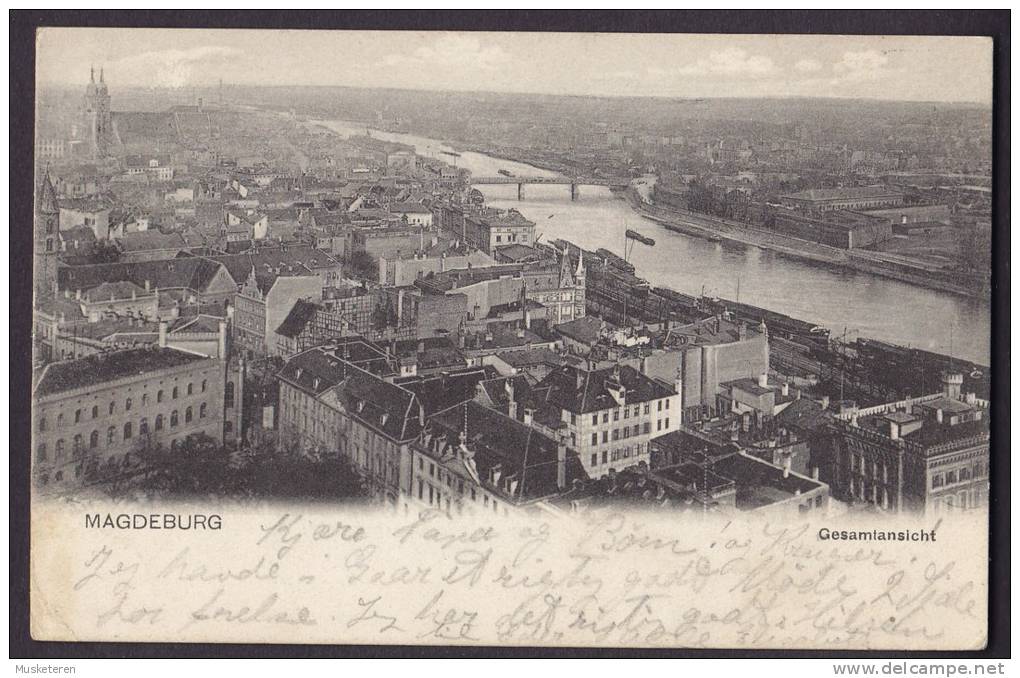 Germany Deutsches Reich PPC Magdeburg Gesamtansicht BRAUNSCHWEIG 1905 (2 Scans) - Magdeburg