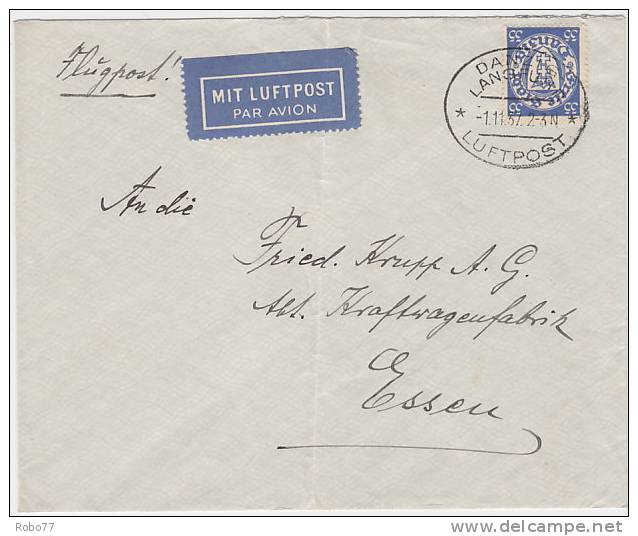 Cover 1937 Danzig. Luftpost, Airmail Letter.  (G105c001) - Lettres & Documents