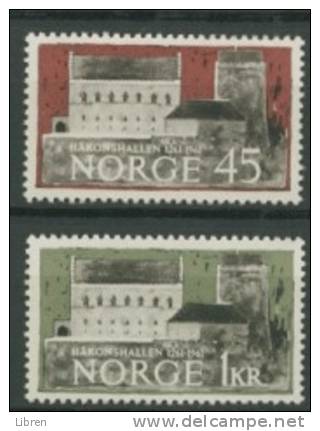 NORWAY 1961 YV 413-414 HAAKONSHALLE BERGEN. MNH, POSTFRIS, NEUF**.  VERY FINE QUALITY. - Unused Stamps