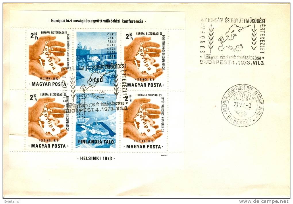 HUNGARY - 1973.FDC Sheet - Conference For European Security And Cooperation,Helsinki Mi:BL.99 - Comunità Europea