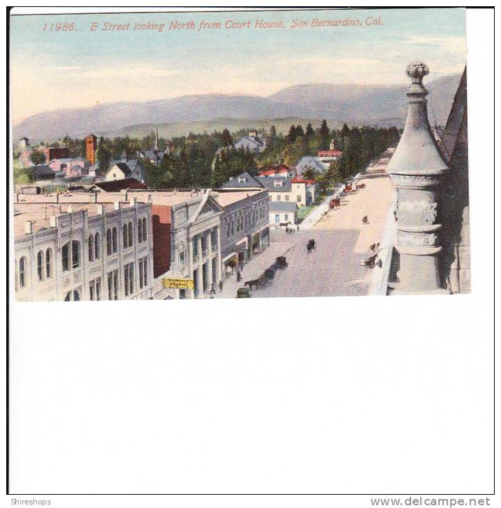 E Street Looking North From Court House San Bernardino California - San Bernardino