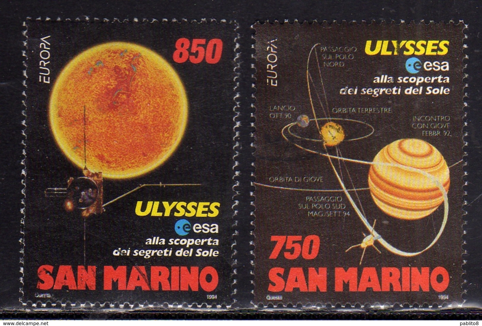 REPUBBLICA DI SAN MARINO 1994 EUROPA UNITA CEPT LE SCOPERTE SPAZIO SPACE DISCOVERIES SERIE COMPLETA SET USATA USED OBLIT - Used Stamps