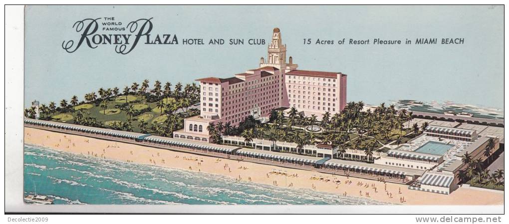 ZS9429 Miami Beach The Roney Plaza Hotel And Sun Club Not Used Perfect Shape - Miami Beach