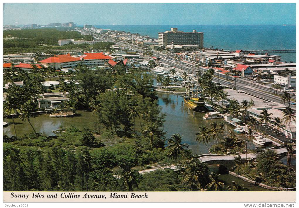 ZS9437 Miami Beach Sunny Isles And Collins Avenue Not Used Perfect Shape - Miami Beach