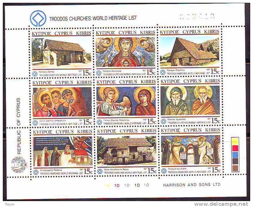 CYPRUS - Churches On The World Heritage List Of UNESCO   - **MNH - 1987 - Paintings