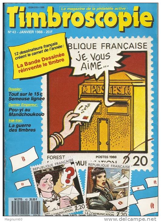 TIMBROSCOPIE  N°43 JANVIER 1988 - Français (àpd. 1941)