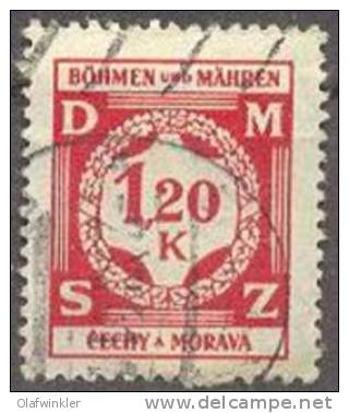 Böhmen Und Mähren 1941 Dienstmarke 1,20 K Mi 7 / Scott O7 / SG O66 Gestempelt/oblitere/used - Oblitérés