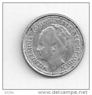 PIECE DES PAYS BAS 10 CENTS WILHELMINA  DE  1935 - 5 Centavos