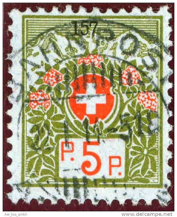 Schweiz Portofreiheit Zu#4A Kl#157 Bahnpost 1914-01-22 L519 Fondes De Retraite Enfareur  1930 Stk/5Rp. Ausgeliefert - Portofreiheit