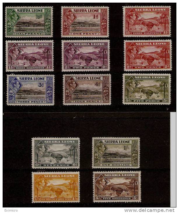 SIERRA LEONE 1938-44 VALUES TO 5s  SG188/198 MOUNTED MINT Cat £93+ - Sierra Leona (...-1960)