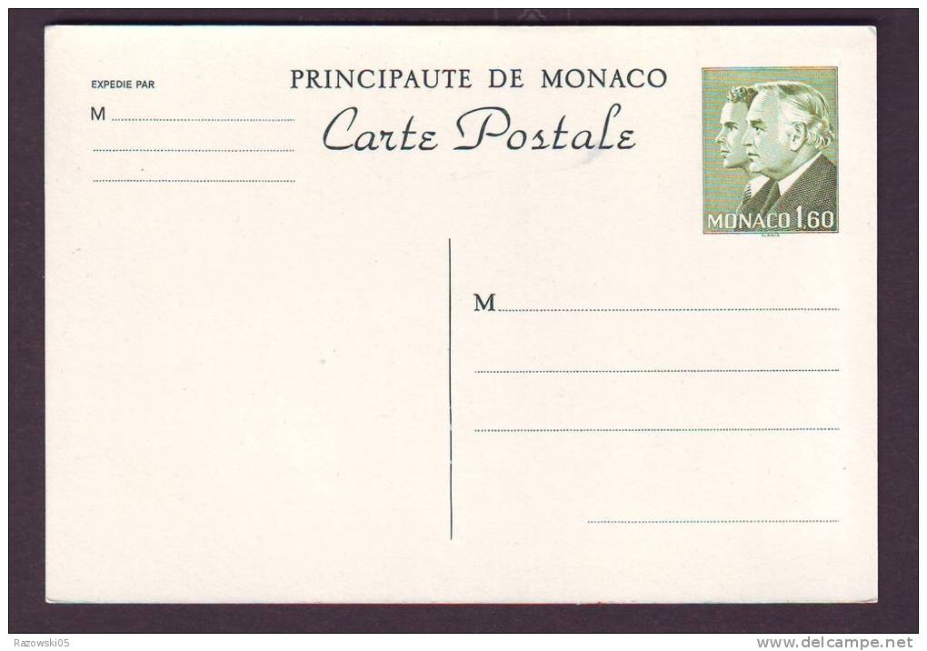 FRANCE. ENTIER POSTAL. CARTE POSTALE. MONACO. PRINCIPAUTE. - Entiers Postaux