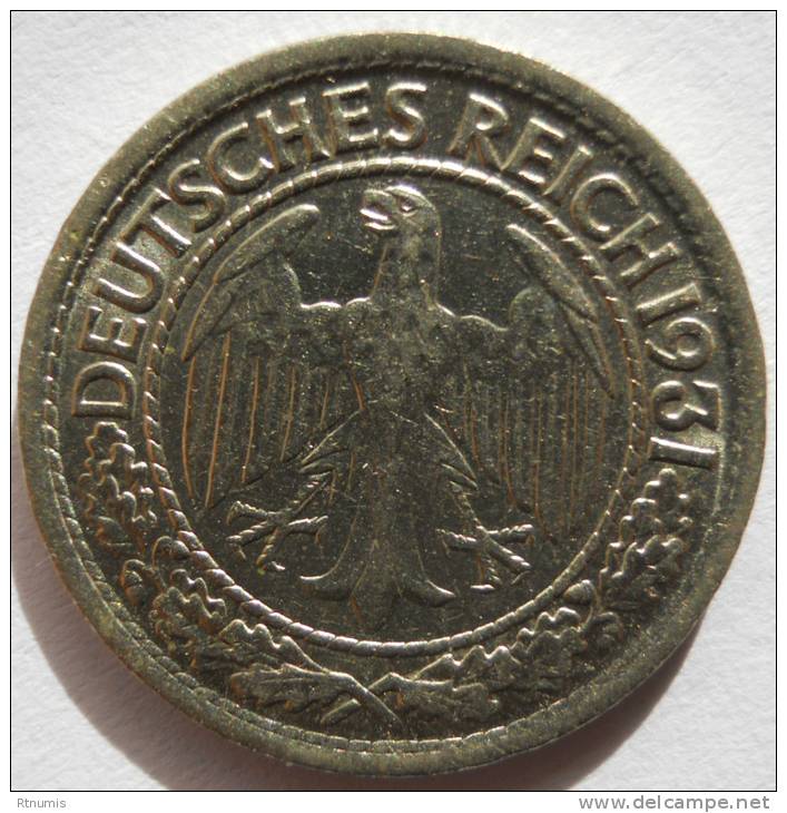 Allemagne Germany Deutschland 50 Reichspfennig 1931 A UNC Km 49 - 50 Renten- & 50 Reichspfennig