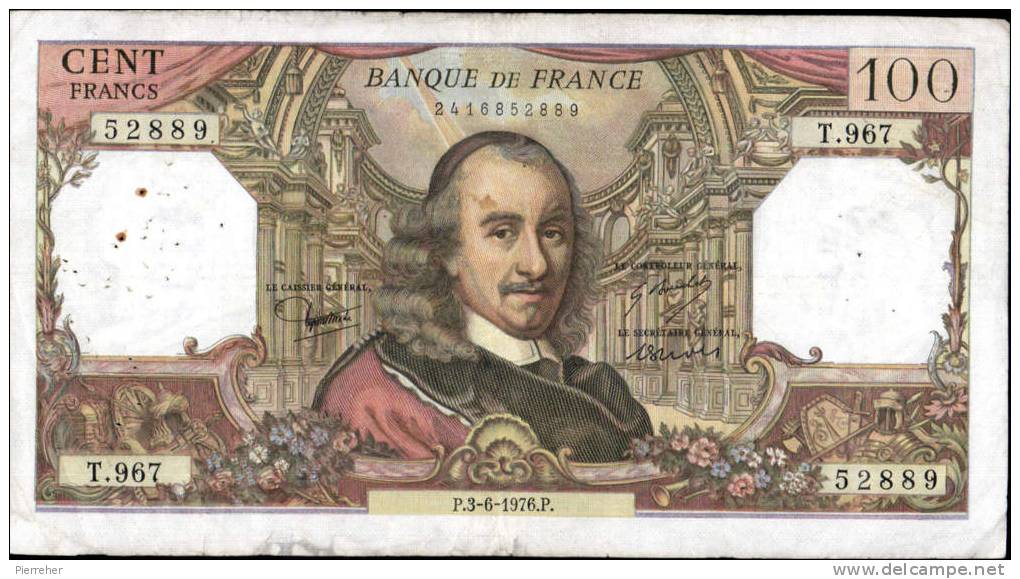 TRES  BEAU BILLET DE  CENT FRANCS CORNEILLE DATE DU 3.06.1976 - 100 F 1964-1979 ''Corneille''