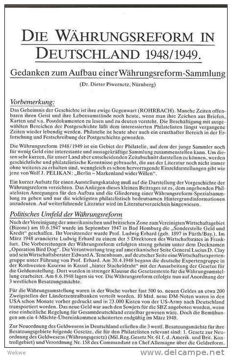 Die Währungsreform 1948, Westzone, Ostzone, Berlin. 21 Seiten In Heftform - Altri & Non Classificati