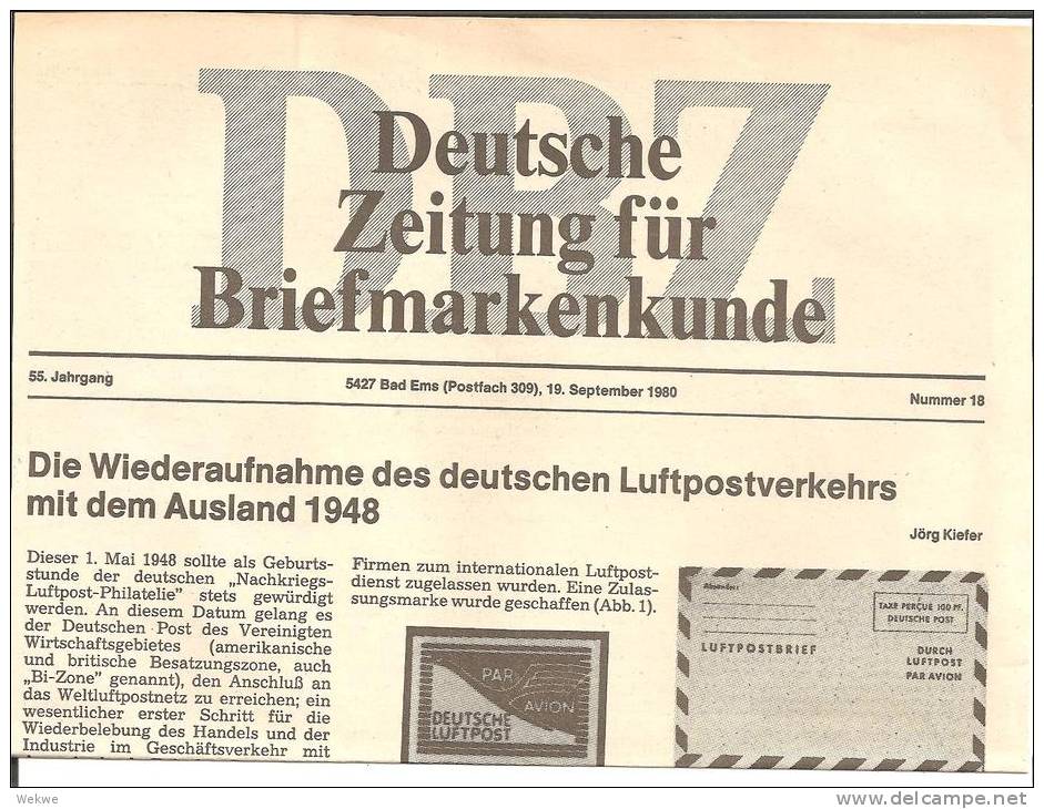 Deutsche Luftpost Ins Ausland 1948 - Tarifs Postaux