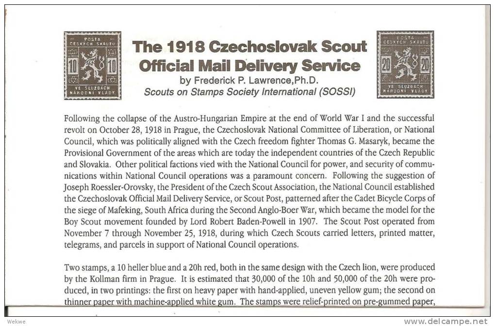 The Czechoslovak Scout Mail Delivery (2 Pages) (Pfadfinder) - Sonstige & Ohne Zuordnung