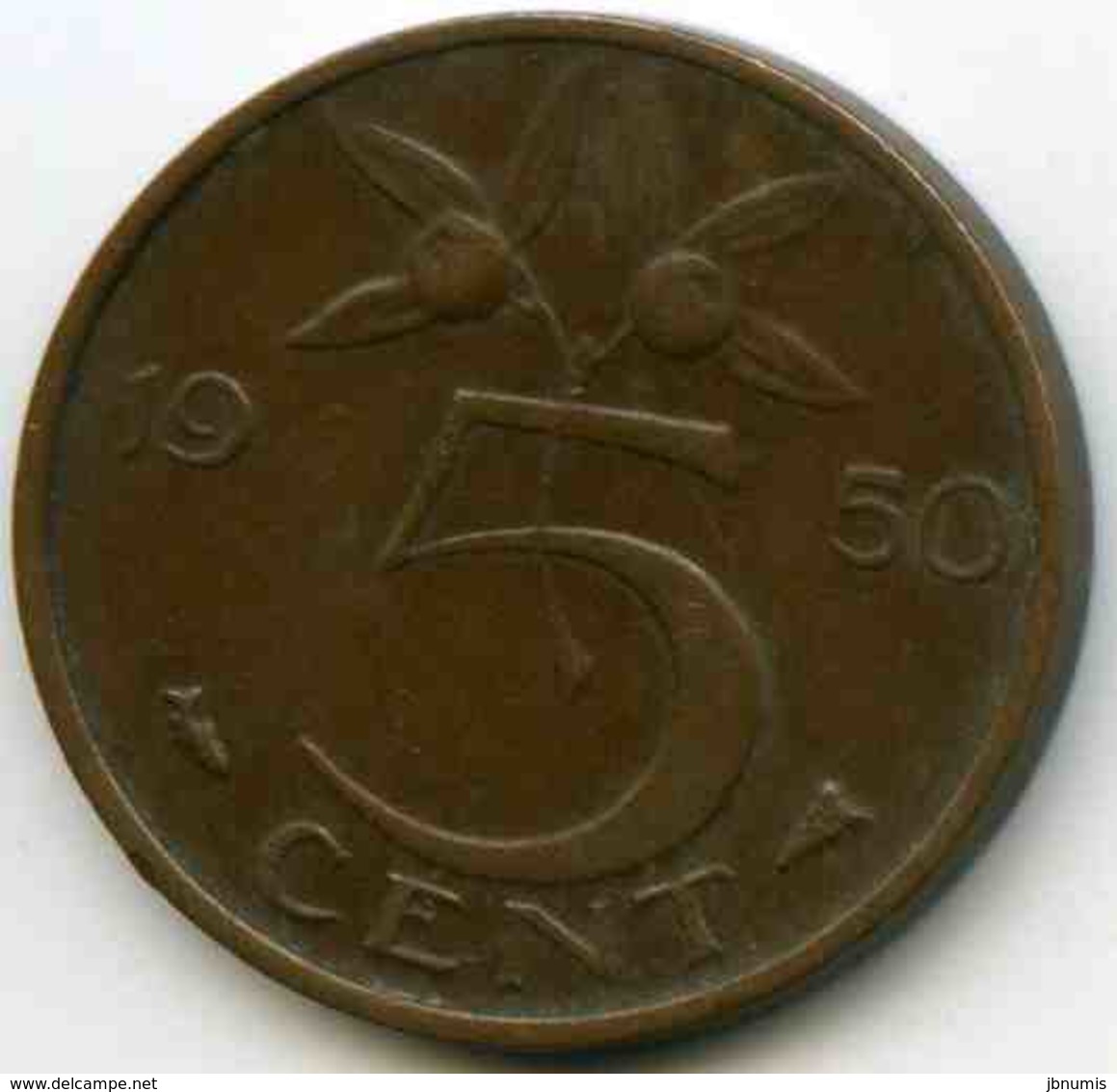 Pays-Bas Netherland 5 Cents 1950 KM 181 - 1948-1980 : Juliana